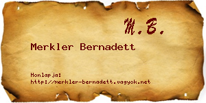 Merkler Bernadett névjegykártya